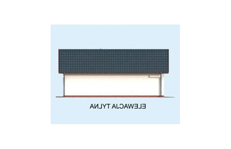 Projekt garażu G324 garaż dwustanowiskowy z pomieszczeniem gospodarczym - elewacja 2