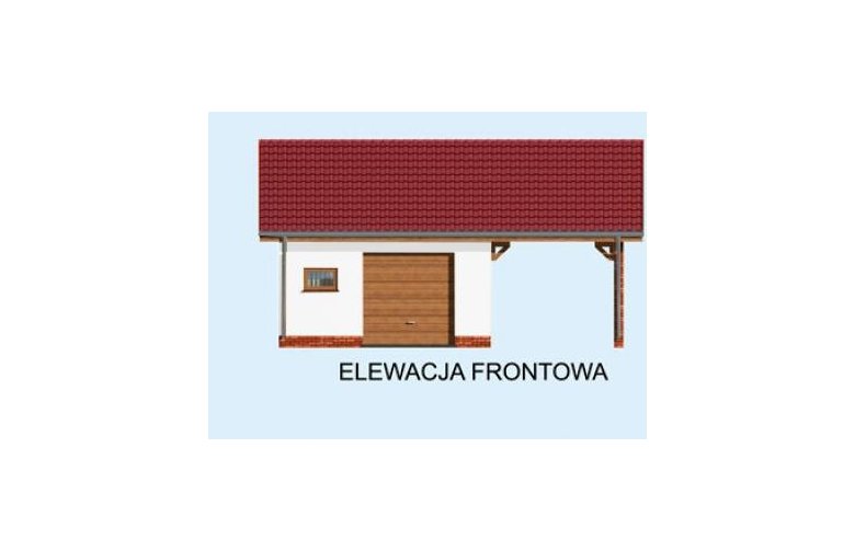 Projekt garażu G176 Szkielet drewniany - elewacja 1