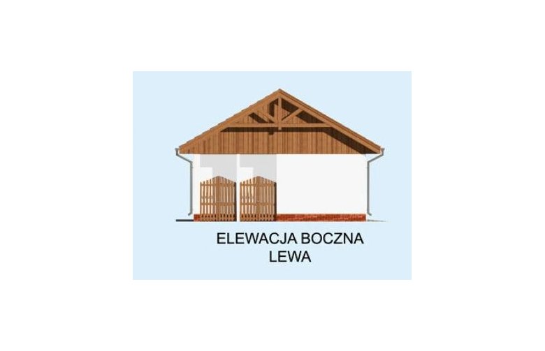 Projekt garażu G176 Szkielet drewniany - elewacja 3