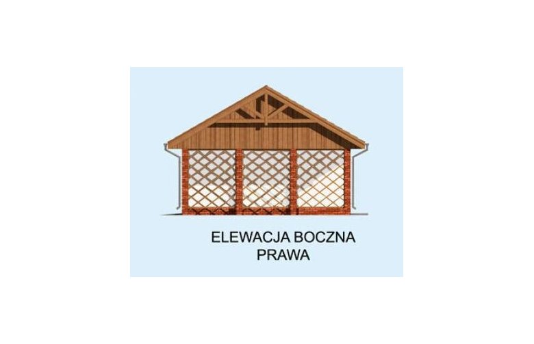 Projekt garażu G176 Szkielet drewniany - elewacja 4