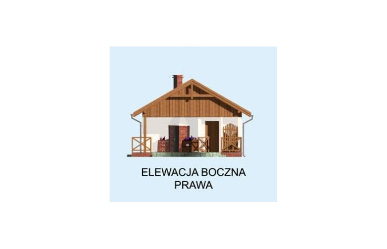 Projekt garażu G188 szkielet drewniany - elewacja 4