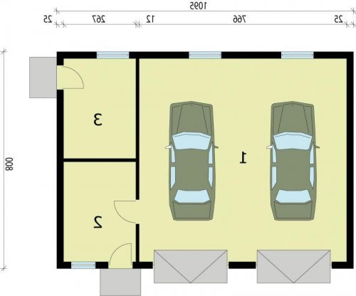 RZUT PRZYZIEMIA G199 szkielet drewniany - wersja lustrzana