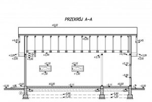 Przekrój projektu G200 szkielet drewniany