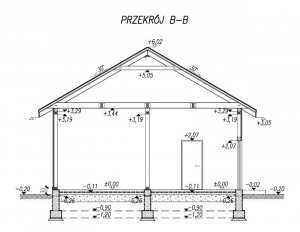 Przekrój projektu G200 szkielet drewniany