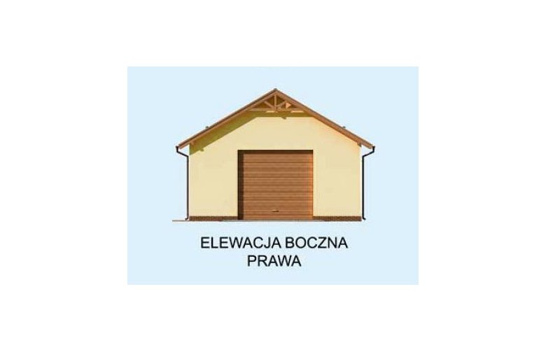 Projekt garażu G228C szkielet drewniany - elewacja 4