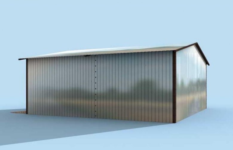 Projekt garażu GB41 projekt garażu blaszanego dwustanowiskowego