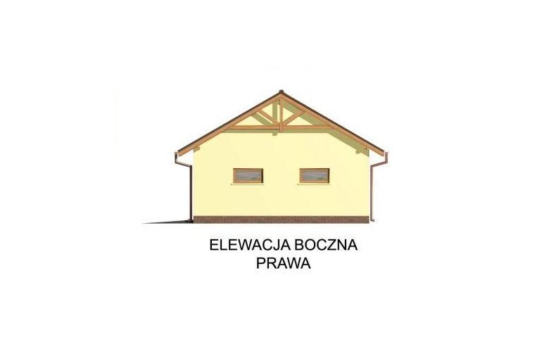 Projekt garażu G30 szkielet drewniany - elewacja 4