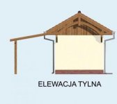 Elewacja projektu G67 szkielet drewniany, wiata garażowa - 2