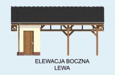 Elewacja projektu G67 szkielet drewniany, wiata garażowa - 3