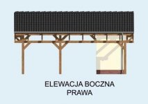 Elewacja projektu G67 szkielet drewniany, wiata garażowa - 4