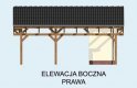 Projekt garażu G67 szkielet drewniany, wiata garażowa - elewacja 4