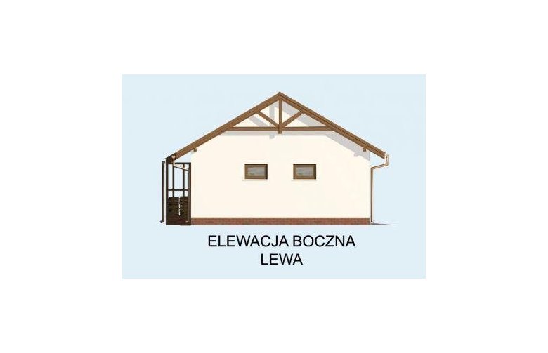 Projekt garażu G68 szkielet drewniany - elewacja 3