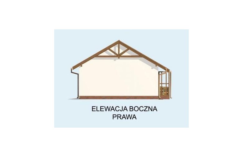 Projekt garażu G68 szkielet drewniany - elewacja 4