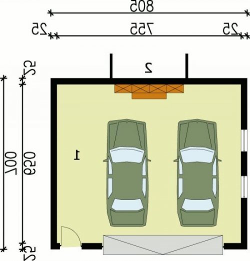 RZUT PRZYZIEMIA G68 szkielet drewniany - wersja lustrzana