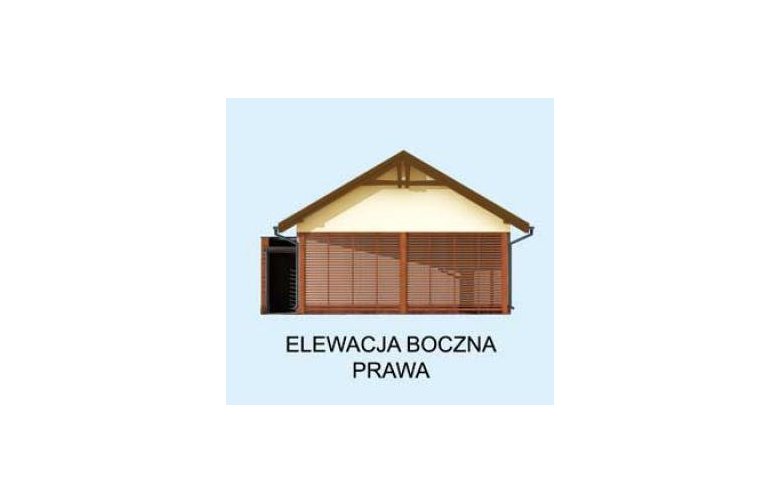 Projekt garażu G281 szkielet drewniany - elewacja 4