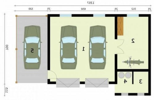 RZUT PRZYZIEMIA G281 szkielet drewniany - wersja lustrzana