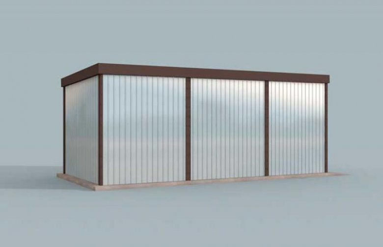 Projekt budynku gospodarczego GB42 blaszany garaż jednostanowiskowy