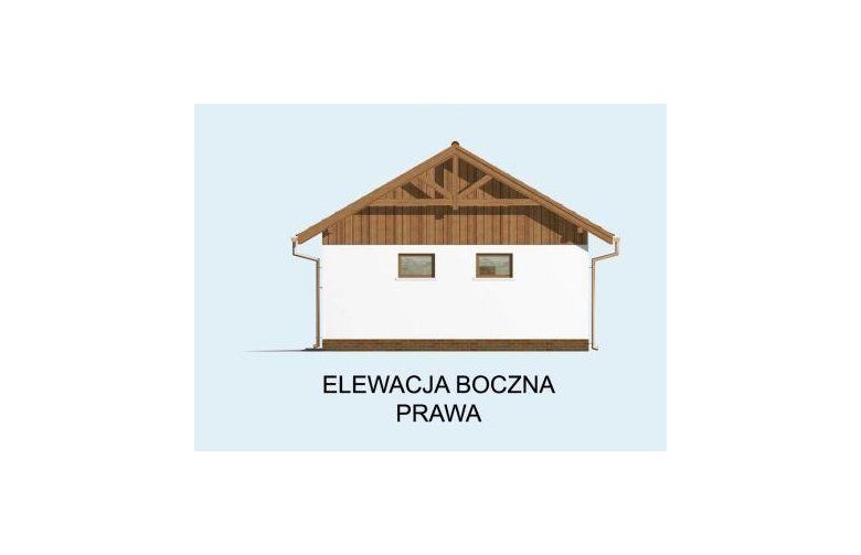 Projekt budynku gospodarczego G73B jednostanowiskowy z pomieszczeniem gospodarczym - elewacja 4