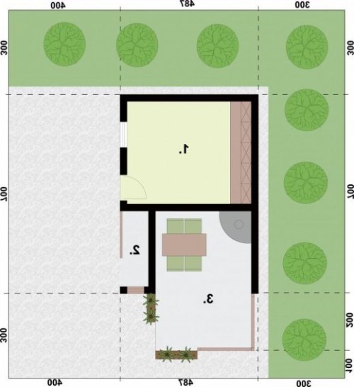 RZUT PRZYZIEMIA G326 budynek gospodarczy - wersja lustrzana