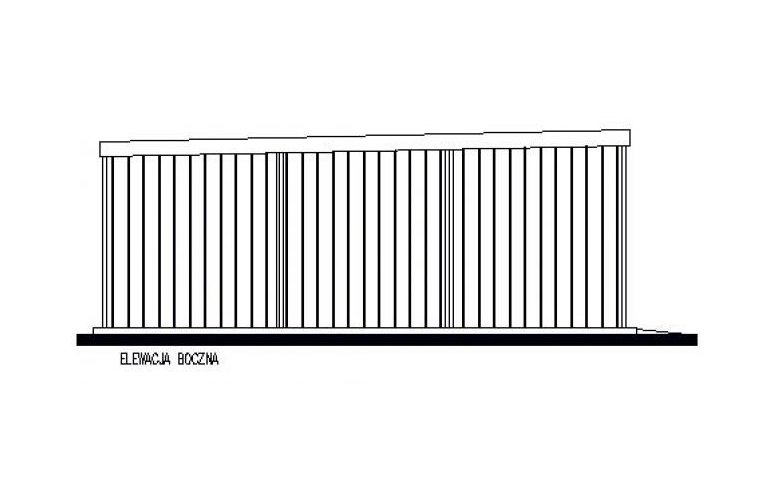 Projekt garażu GB53 projekt garażu blaszanego dwustanowiskowego - elewacja 2