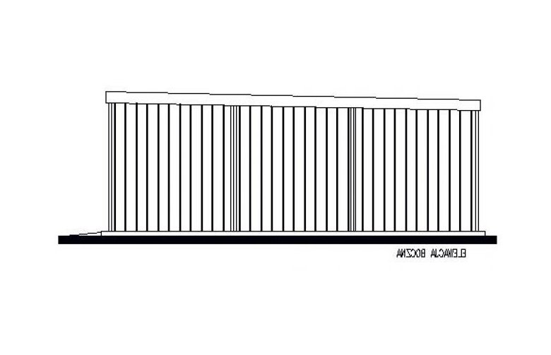 Projekt garażu GB53 projekt garażu blaszanego dwustanowiskowego - elewacja 2