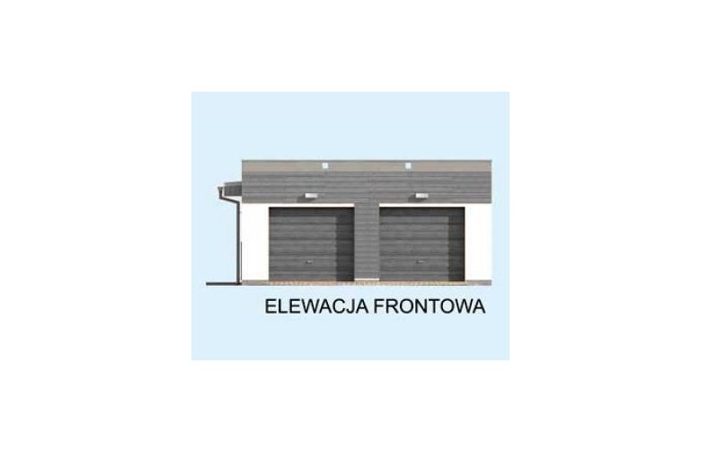 Projekt garażu G1a2 szkielet drewniany, garaż dwustanowiskowy z pomieszczeniem gospodarczym - elewacja 1