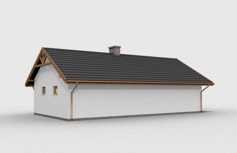 Projekt garażu G1m szkielet drewniany, garaż dwustanowiskowy z pomieszczeniem gospodarczym