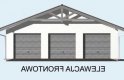 Projekt garażu G5 szkielet drewniany, garaż trzystanowiskowy - elewacja 1