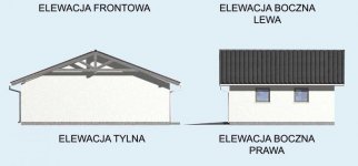 Elewacja projektu G5 szkielet drewniany, garaż trzystanowiskowy - 2