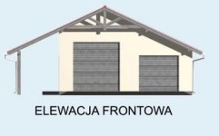 Elewacja projektu G6 szkielet drewniany, garaż dwustanowiskowy z wiatą garażową jednostanowiskową - 1