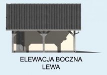 Elewacja projektu G6 szkielet drewniany, garaż dwustanowiskowy z wiatą garażową jednostanowiskową - 2