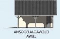 Projekt garażu G6 szkielet drewniany, garaż dwustanowiskowy z wiatą garażową jednostanowiskową - elewacja 2