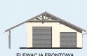 Projekt budynku gospodarczego G6 szkielet drewniany, garaż dwustanowiskowy z wiatą garażową jednostanowiskową - elewacja 1