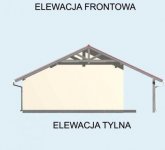 Elewacja projektu G6 szkielet drewniany, garaż dwustanowiskowy z wiatą garażową jednostanowiskową - 2