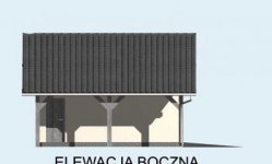 Elewacja projektu G6 szkielet drewniany, garaż dwustanowiskowy z wiatą garażową jednostanowiskową - 3