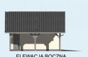 Projekt budynku gospodarczego G6 szkielet drewniany, garaż dwustanowiskowy z wiatą garażową jednostanowiskową - elewacja 3