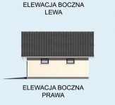 Elewacja projektu G6 szkielet drewniany, garaż dwustanowiskowy z wiatą garażową jednostanowiskową - 4