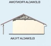 Elewacja projektu G6 szkielet drewniany, garaż dwustanowiskowy z wiatą garażową jednostanowiskową - 2 - wersja lustrzana