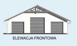 Elewacja projektu G7 szkielet drewniany, garaż trzystanowiskowy - 1