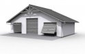 Projekt garażu G7 szkielet drewniany, garaż trzystanowiskowy - wizualizacja 0