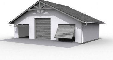 Projekt domu G7 szkielet drewniany, garaż trzystanowiskowy