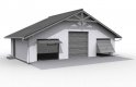 Projekt garażu G7 szkielet drewniany, garaż trzystanowiskowy - wizualizacja 2