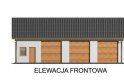 Projekt garażu G38 szkielet drewniany, garaż trzystanowiskowy z pomieszczeniami gospodarczymi - elewacja 1