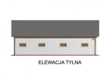 Elewacja projektu G38 szkielet drewniany, garaż trzystanowiskowy z pomieszczeniami gospodarczymi - 2