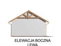 Elewacja projektu G38 szkielet drewniany, garaż trzystanowiskowy z pomieszczeniami gospodarczymi - 3