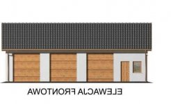 Elewacja projektu G38 szkielet drewniany, garaż trzystanowiskowy z pomieszczeniami gospodarczymi - 1 - wersja lustrzana