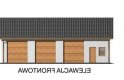 Projekt garażu G38 szkielet drewniany, garaż trzystanowiskowy z pomieszczeniami gospodarczymi - elewacja 1