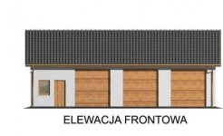 Elewacja projektu G38 szkielet drewniany, garaż trzystanowiskowy z pomieszczeniami gospodarczymi - 1