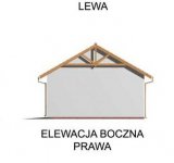 Elewacja projektu G38 szkielet drewniany, garaż trzystanowiskowy z pomieszczeniami gospodarczymi - 4