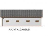 Elewacja projektu G38 szkielet drewniany, garaż trzystanowiskowy z pomieszczeniami gospodarczymi - 2 - wersja lustrzana